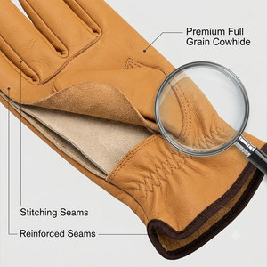 Goat Grain Leather Breathable Flexible Work <b>Gloves</b> Smooth Texture Straight Cuff Durable Anti-Slip General Purpose Safety <b>Gloves</b> - Product Image 4