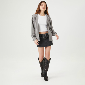 Sudaderas con capucha y cremallera para mujer, transpirables, de manga larga, estilo urbano, 100% algodón, OEM. - Product Image 5