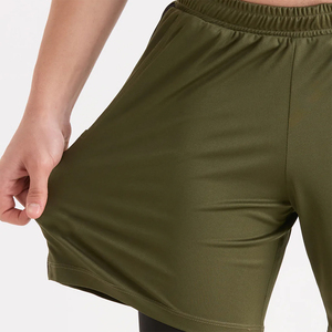 New Arrival Quick Dry Men's Gym Shorts Olive Green Color 2 in 1 Double <b>Layers</b> Shorts For Fitness Sports And Jogging Wear - Product Image 5