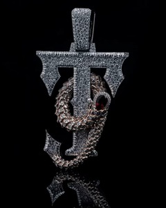 Customized Men's HipHop Jewelry White Gold 925 Sterling <b>Silver</b> VVS Moissanite Diamond Luxury Letter <b>Initial</b> Name <b>Pendant</b> For Him - Product Image 1