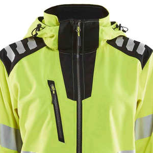 MALUZA INDUSTRIES Men's Safety Jacket Neon Orange Reflective High Visibility Polyester <b>Running</b> Cycling Night Visibility UV - Product Image 5
