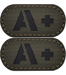Parche de tela de camuflaje termoadhesivo con grupo sanguíneo A+ estilo rectangular - Product Image 4