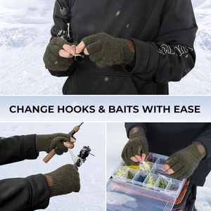 Gants de pêche sans doigts en polyester de haute qualité, avec sangle de poignet réglable, antidérapants, entièrement personnalisables, unisexes, toutes saisons, gants chauds - Product Image 4