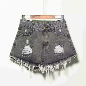 Shorts en jean extensibles déchirés pour femmes, grande taille, été, vente en gros - Product Image 5