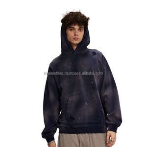 เสื้อฮู้ดดี้ผ้าฟลีซโพลีเอสเตอร์ยูนิเซ็กซ์สไตล์วินเทจแบบขายส่ง ล้างสีแบบแอซิดวอช มีกระเป๋า เหมาะสำหรับฤดูหนาว สามารถสั่งทำโลโก้ด้านหน้าและขนาดได้ - Product Image 5