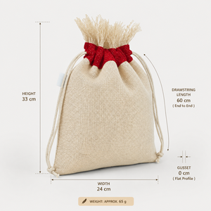 Sac de rangement en jute naturel non laminé avec cordon de serrage, pour cadeaux, 33x24 cm, plat, logo personnalisé, vente en gros, OEM, commande en gros, modèle AB0405 - Product Image 6