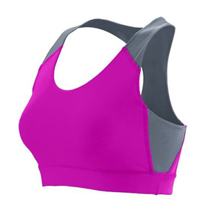 Soutien-gorge de sport personnalisé avec logo pour femme, vente en gros, à armatures, antichoc, en polyester et élasthanne, respirant, sexy, simple, uni - Product Image 6