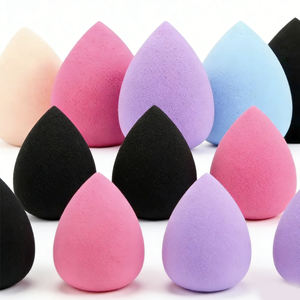 Éponge à maquillage sans latex, couleur neutre, vitamine E, ensemble de pinceaux à maquillage violet foncé 15 pièces avec éponge - Product Image 2