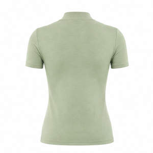 Camiseta de Manga Corta para Mujer, Cuello Redondo, Corte Entallado, Color Verde Salvia, Personalizable, Algodón Peinado Suave, WMNTS-0013 - Product Image 2