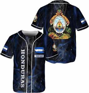 Uniforme de Béisbol para Hombre con Estampado de la Bandera de Honduras, Productos para Dropshipping 2026, Camisa Transpirable con Botones, Nombre del Jugador, Nombre del Equipo - Product Image 4