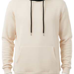 Classic Custom Logo Two Tone <b>Hoodie</b> Men's <b>Cream</b> & Black Contrast Hood Pullover High Quality Cotton Streetwear <b>Hoodie</b> - Product Image 3