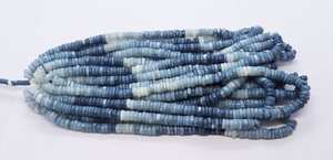 AAA Denim Blue <b>Opal</b> Shaded Plain Smooth Flat Tyre Shape Beads Heishi Blue <b>Opal</b> Beads 16 Inch <b>Opal</b> Wheel 5-6 MM <b>Opal</b> Beads - Product Image 4