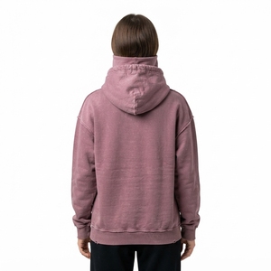 Sweat à capuche cagoule polaire lavée pour femme, couleur mauve poussiéreux, style streetwear - Product Image 2
