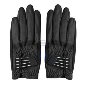Gants de golf unisexes avec logo personnalisé, paume en cuir véritable, poignées antidérapantes, sangle de poignet réglable, fermeture à boucle, utilisation en extérieur - Product Image 4