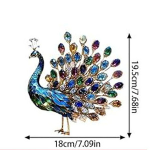 Decoración de jardín de arte moderno, adorno de jardín con pavo real de cristal azul - Product Image 3