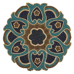 Exquisite Handmade <b>Round</b> Beaded Placemats Mandala Design Sequin Table <b>Mats</b> for Luxury Wedding and Home Dining Decor - Product Image 1