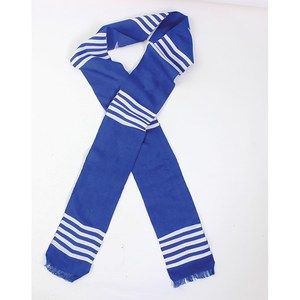 ผ้าพันคอไหมพรมลายทางสีน้ำเงินรอยัล Zeta Phi Beta พร้อมชายครุยสุดหรู ผ้าพันคออะคริลิกเนื้อนุ่มคุณภาพพรีเมียมสำหรับอุปกรณ์สั่งสมพันธุ์พี่น้อง - Product Image 1