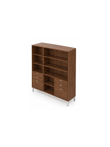Librería Moderna de Madera con 8 Estantes y Cajones, Mueble Independiente para Sala de Estar, Diseño Minimalista, Almacenamiento para Oficina en Casa - Product Image 2