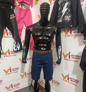 Shorts cargo décontractés pour hommes en coton et élasthanne, taille mi-haute, couleur unie, respirants, en tissu tricoté, pour l'été et les activités de plein air - Product Image 5