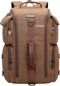 HUSKY SPORTSWEAR High Quality Polyester Convertible <b>Backpack</b> Duffel Zipper Hasp Camouflage 36-56L USB Charging Comfortable Fit - Product Image 1