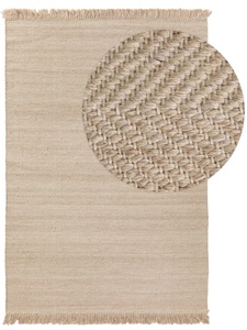 Tapis Dhurrie Kilim en laine tissé à la main – Tapis indien traditionnel à tissage plat en laine tissé à la main – Réversible - Product Image 2