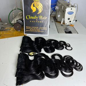 New Trending 100% Natural Body Wave Clip-In Extensiones de cabello humano virgen crudo en color natural - Product Image 4