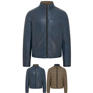 Nouvelles vestes matelassées en cuir avec logo personnalisé, manteau matelassé pour hommes, vêtements d'extérieur de haute qualité, veste d'hiver - Product Image 1