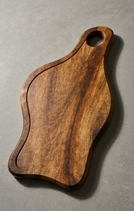 Planche à découper en bois de manguier en forme de vague avec rainure à jus, planche de service solide en bois pour aliments et pain, vente en gros - Product Image 3
