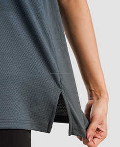 Débardeurs courts en maille de qualité supérieure pour femmes, couleur anthracite, respirants, séchage rapide, style streetwear, 100 % polyester, impression numérique - Product Image 6