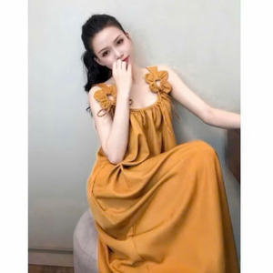 Vestido elegante de manga corta para mujer, combinación perfecta de elegancia, comodidad, informal y formal para varios eventos, maxi de seda. - Product Image 1