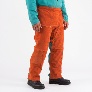 Pantalon de soudeur en cuir de vachette résistant au feu de qualité supérieure, certifié CE, résistance à la chaleur 500C-1000C, antistatique - Product Image 6