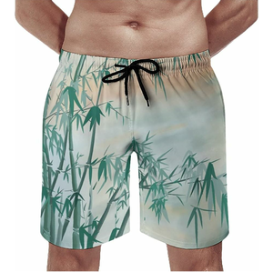 Short de bain dégradé pour homme avec poches, séchage rapide, taille à cordon, décontracté, longueur courte - Product Image 5