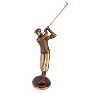 Trofeo de Golf Personalizable de Resina Dorada Antigua de 11 Pulgadas con Figura Masculina, Incluye Personalización - Product Image 4