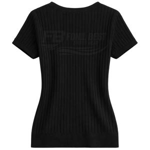 Suéter Casual de Invierno para Mujer, Cuello en V, Tejido Bordado, Manga Corta, Corte Ajustado, Suave, Elástico, Transpirable y Ecológico - Product Image 3