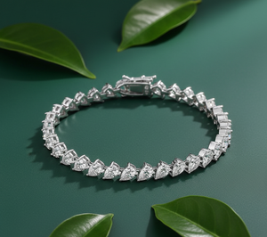Elegante pulsera de tenis con diamantes de laboratorio talla pera, original en oro blanco, brillante, con cadena de eslabones de diamantes en forma de lágrima para mujer. - Product Image 4