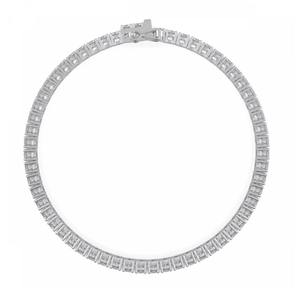 Pulsera de tenis de moissanita de corte redondo en plata de ley 925, pulsera personalizada, pulsera de tenis de moissanita - Product Image 3