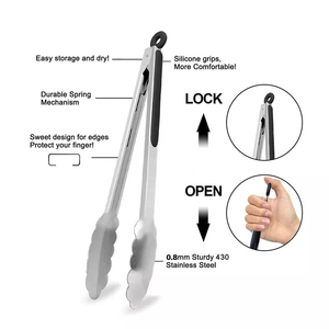Professional Food <b>Tongs</b> With Comfortable Handle For Grilling Roasting Baking Frying And <b>Serving</b> Fresh Meals - Product Image 4