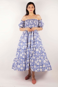 Vestido Maxi de Chifón de Algodón Indio con Estampado Floral Digital para Mujer - Product Image 2