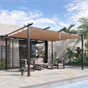 Pergola in Alluminio 10x13 ft con Tettoia Retrattile per Esterni in Grigio Antracite - Product Image 2