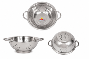 Colador de acero inoxidable con asas, apto para lavavajillas, colador duradero para uso en la cocina - Product Image 3