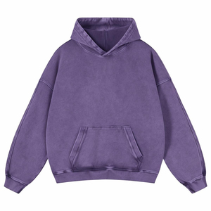 Vintage Acid Wash Hoodie Custom Heavyweight Cotton Pullover With Pocket Mineral Washed <b>Sweatshirt</b> <b>Retro</b> Casual Streetwear - Product Image 1