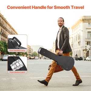 Custodia rigida per chitarra elettrica a forma di zucca 41.34 con chiusura a chiave, maniglia e imbottitura in PVC, rivestimento morbido per protezione strumento musicale - Product Image 2