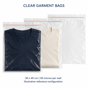 ถุงใส่เสื้อผ้า LDPE แบบปิดผนึกได้ ขนาด 30x40 ซม. หนา 50 ไมครอน พร้อมซิปล็อค สำหรับบรรจุภัณฑ์เสื้อผ้าและเครื่องประดับ - Product Image 6