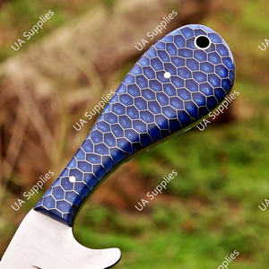 Cuchillo de acero inoxidable OEM al por mayor, de grado industrial, afilado como una navaja, tipo Bull Cutter, para vaqueros y ranchos, de hoja fija, para camping, con mango de panal - Product Image 2