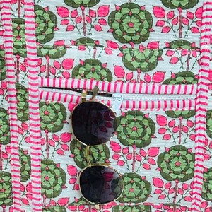 Soft Padded Cotton Tote <b>Bag</b> With Vintage Style Floral Hand Block Printing Created For Stylish Practical And Reusable Everyday - Product Image 6