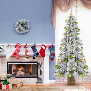 <b>6ft</b> Fireproof PVC Material Christmas <b>Tree</b> with 589 Snow Laden Design Branch Tips and 48 Xmas Balls Flocked Christmas <b>Tree</b> - Product Image 5
