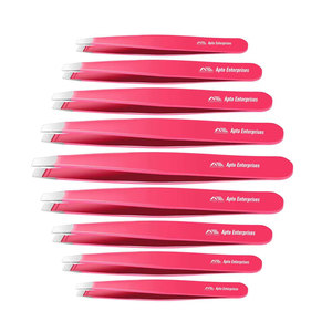 Slanted Tip Precision Beauty Tool Eyelash Extension Facial Hair Grooming Professional Stainless Steel Eyebrow Tweezers Kit - Product Image 6