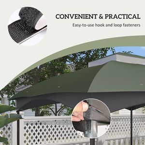 Cubierta de Repuesto para Gazebo de Dos Niveles, Verde, 10 x 12, con Orificios de Drenaje, Comodidad y Estilo para Exteriores - Product Image 6