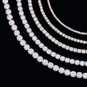 Pulseras de tenis de moissanita chapadas en rodio con corte brillante redondo y engaste de puntas, joyería de lujo para mujer, pulsera de boda - Product Image 4