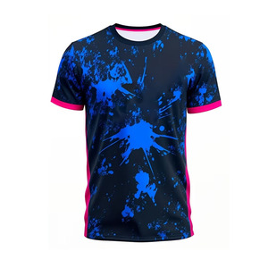 เสื้อยืดแขนสั้นผู้ชาย ทรงปกติ แห้งเร็ว ลายพิมพ์สีน้ำเงิน สไตล์สตรีทแวร์ คอกลม ผ้าโพลีเอสเตอร์ถัก - Product Image 2